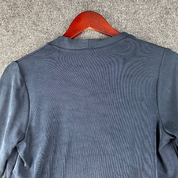 Chicos Cardigan Womens Small Navy Blue Stretch Knit Open Crop Short - Picture 7 of 7